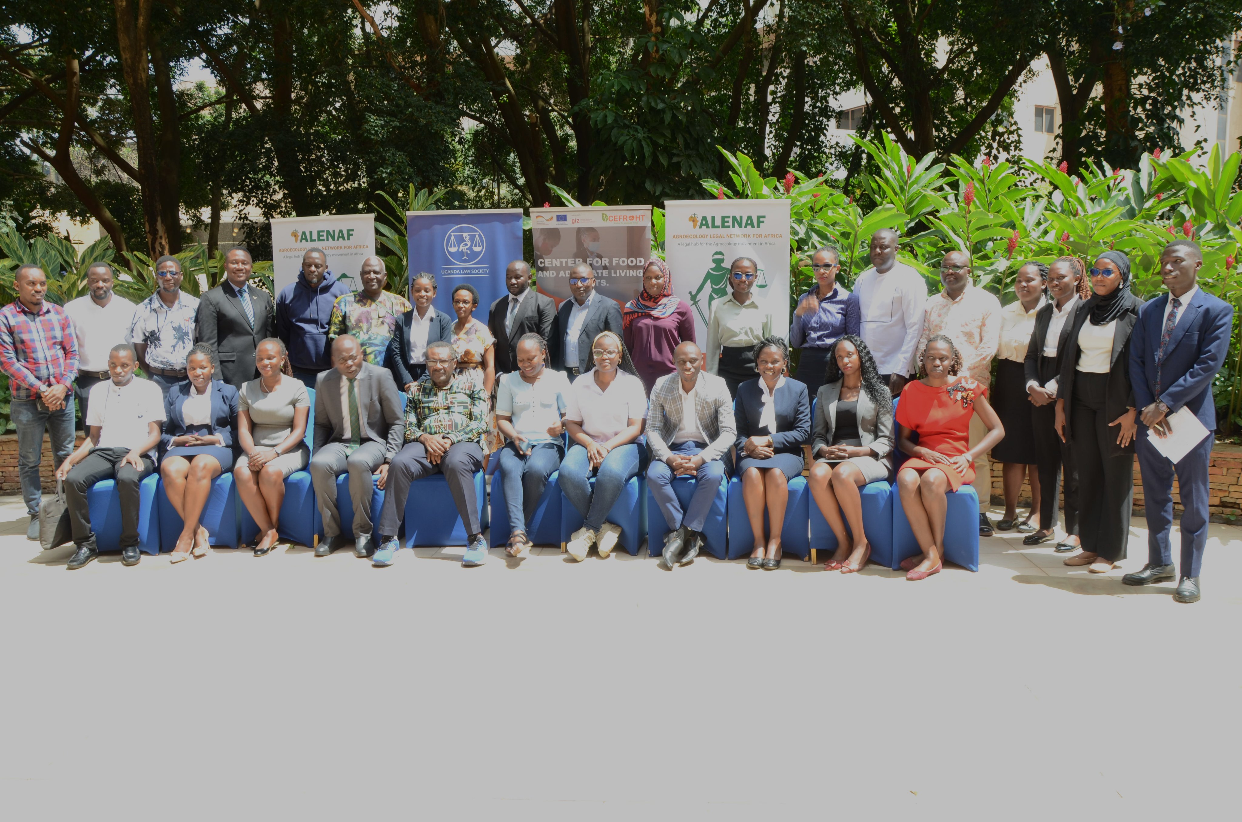 Group photo moment with participants from the legal fraternity, academia, civil society organizations, and UNCC partner members during the training held on 18th July 2025 at Kampala Serena Hotel.